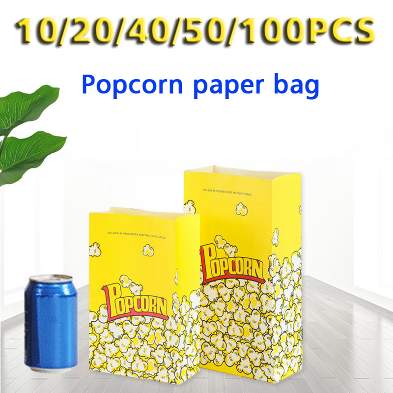 Food Snacks For Christmas - 10/20/30/50/100 قطعة من أكياس الورق الصفراء،