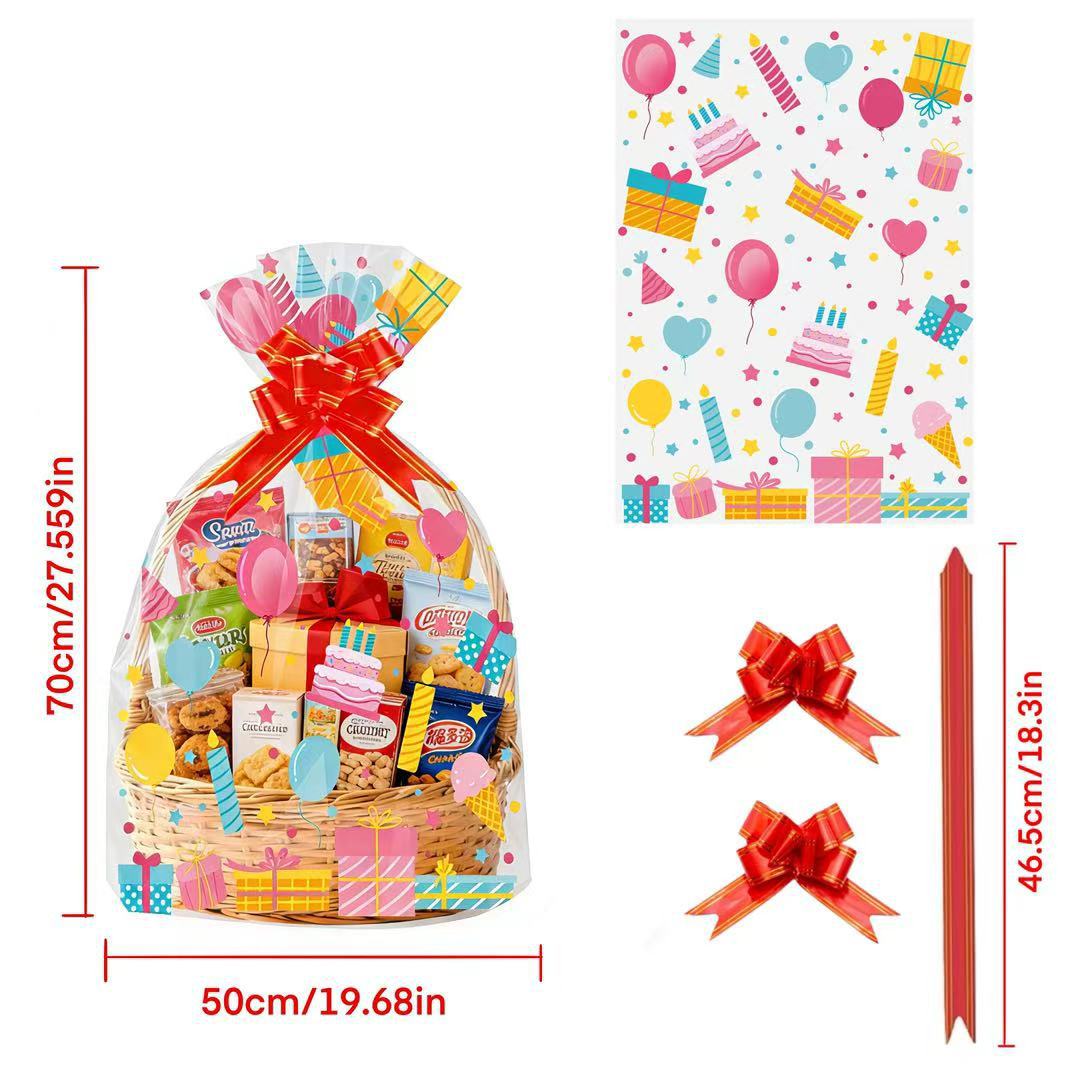 Snacks Food Hamper Basket - 20 قطعة من أكياس هدايا شفافة