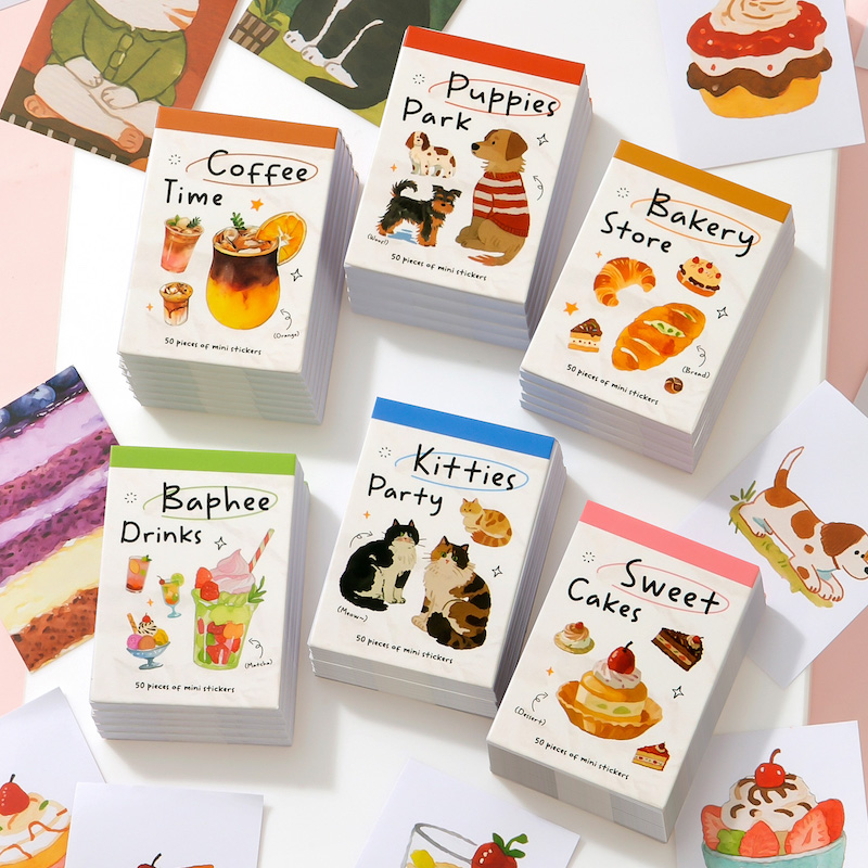 Junk Food Snacks - كتاب ملصقات بحجم الجيب بتصميم القهوة