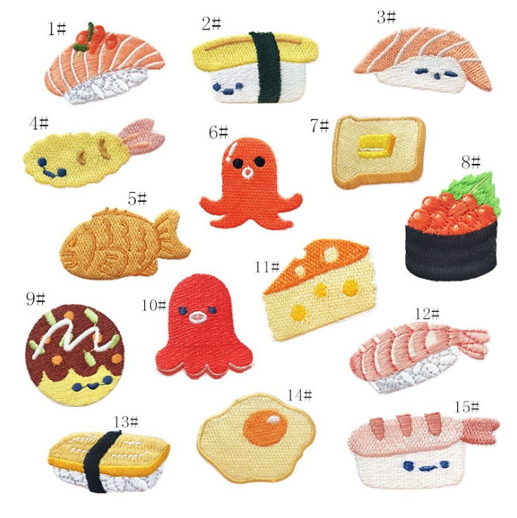 10 قطعة رقعة مطرّزة شعبية الغذ - مراجعة Food Snacks Pictures وسعره