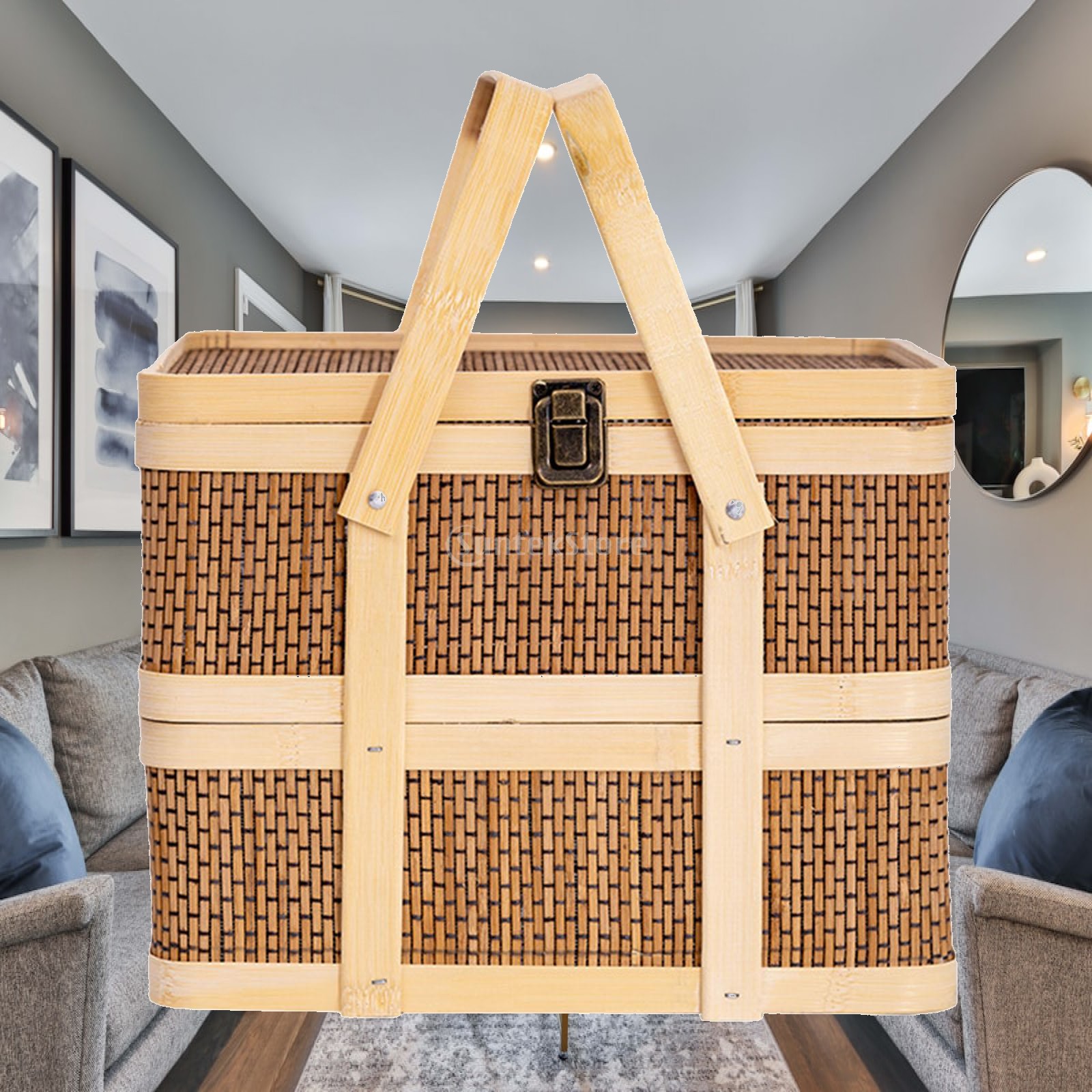 سلة نزهة منسوجة، سلة تخزين طعا - مراجعة Snacks Food Hamper Basket وسعره