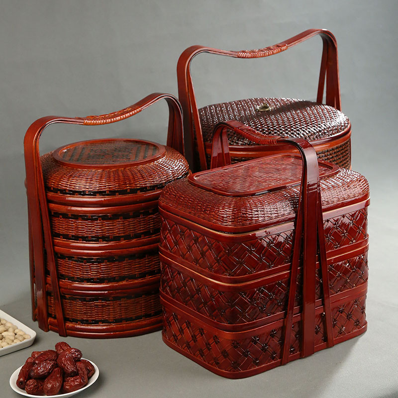 سلة نزهة من الخيزران مع غطاء ح - مراجعة Snacks Food Hamper Basket وسعره
